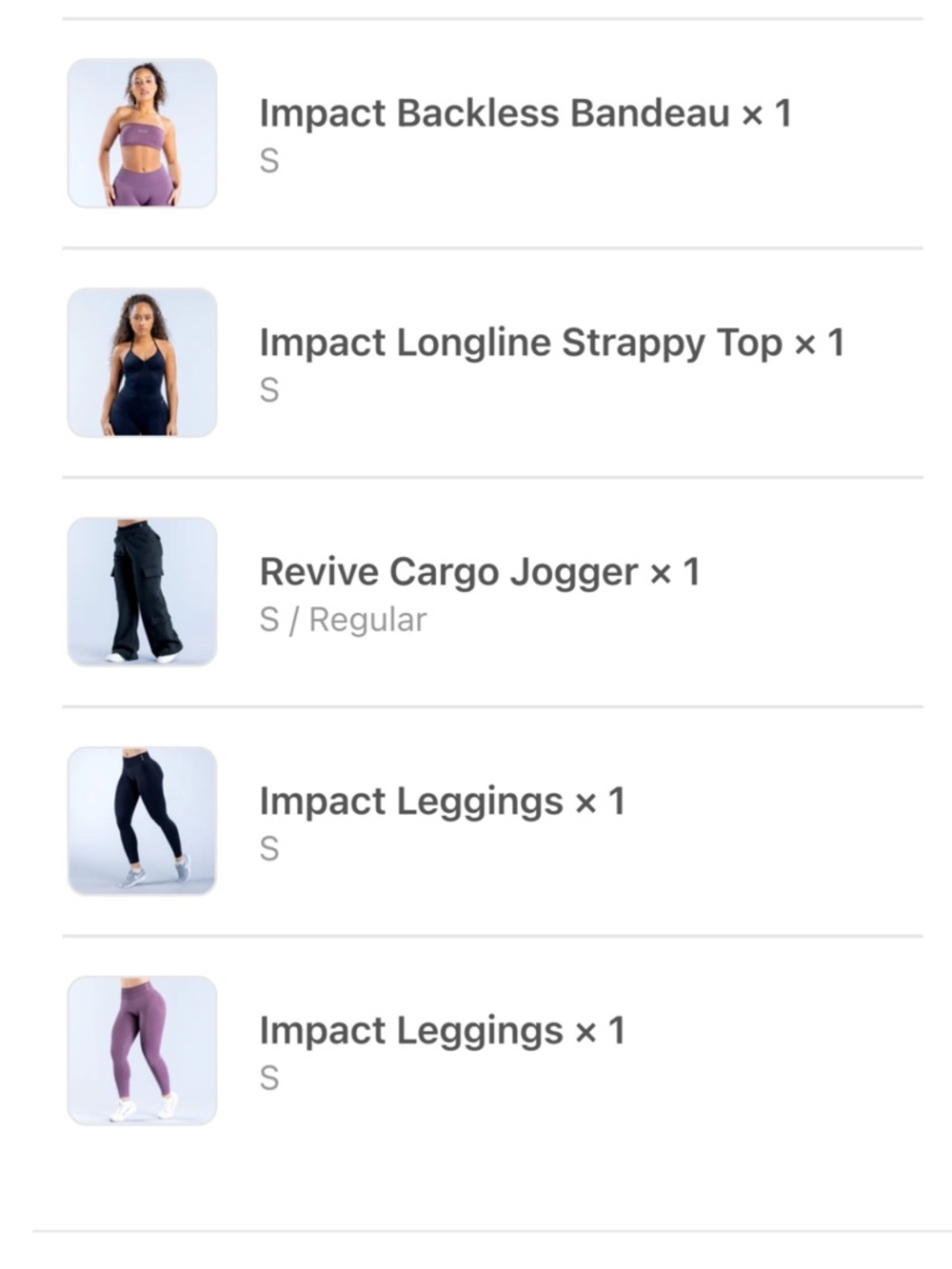 DFYNE Impact Bandeau, Bike Shorts, & Leggings Set in Small, Shade: Grape - Picture 4 of 15